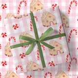 Pink Gingerbread Christmas Gift Wrap