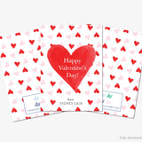 Pink and Red Hearts Valentine's Day Cards