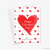 Pink and Red Hearts Valentine's Day Cards