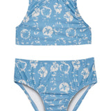 Little Goldie High Neck Two-Piece Swimsuit in Blue Sand Dollar - FINAL SALE