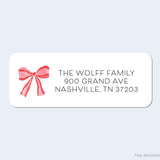 Red Bow Return Address Labels