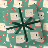Santa Mug Vintage Green Christmas Gift Wrap