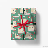 Santa Mug Vintage Green Christmas Gift Wrap
