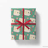 Santa Mug Vintage Green Christmas Gift Wrap