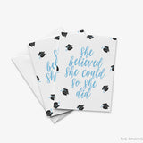 She Believed She Could So She Did Graduation Card - Blue