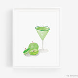 Sour Apple Martini Cocktail Art Print