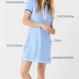Light Blue Short Sleeve Sport Dress