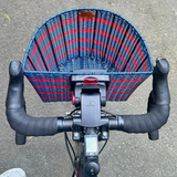 Bicycle Basket | Fog Blue / Red Stripe