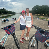 Bicycle Basket | Fog Blue / Red Stripe