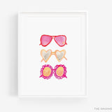 Three Heart Glasses Art Print