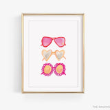 Three Heart Glasses Art Print