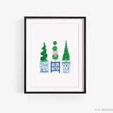 Topiary Trio Art Print