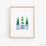 Topiary Trio Art Print