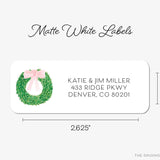 Wreath With Pink Bow Return Address Labels