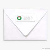 Wreath With Red Bow Return Address Labels