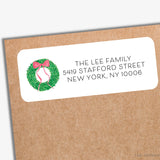 Wreath With Red Bow Return Address Labels