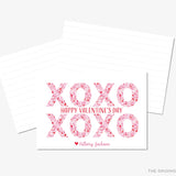 XOXO Pink and Red Pattern Valentine's Day Cards