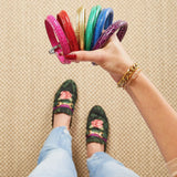 Leather Big O® Key Ring - Pink Topaz Croc-Embossed