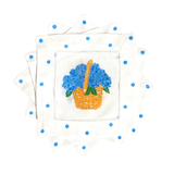 Nantucket Basket Hydrangea Linen Cocktail Napkins