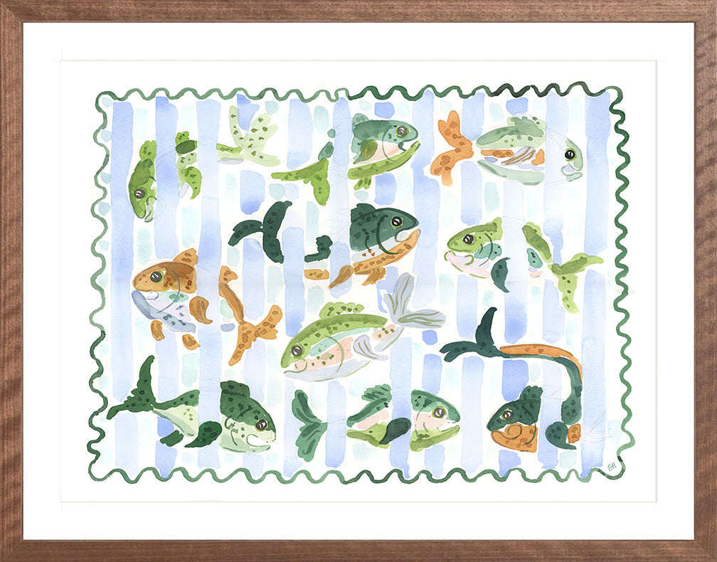 The "Stripe Splash" Fish Watercolor Fine Art Print