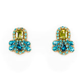 Sadie Studs in Teal/Citrine