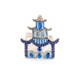 Blue Pagoda Napkin Ring