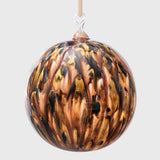 Feather paint large glass balls, tortoiseshell, set of two