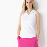 White 1/4 Zip Sleeveless Sport Top