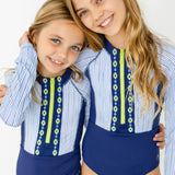 Girls Seaside Long Sleeve One-Piece