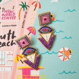 Bay Street Earrings in Shades of Purple and Blue