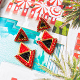 Bay Street Earrings in Red/Black