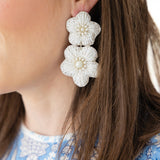 Bali Flower Earrings in Ivory