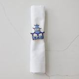 Blue Pagoda Napkin Ring