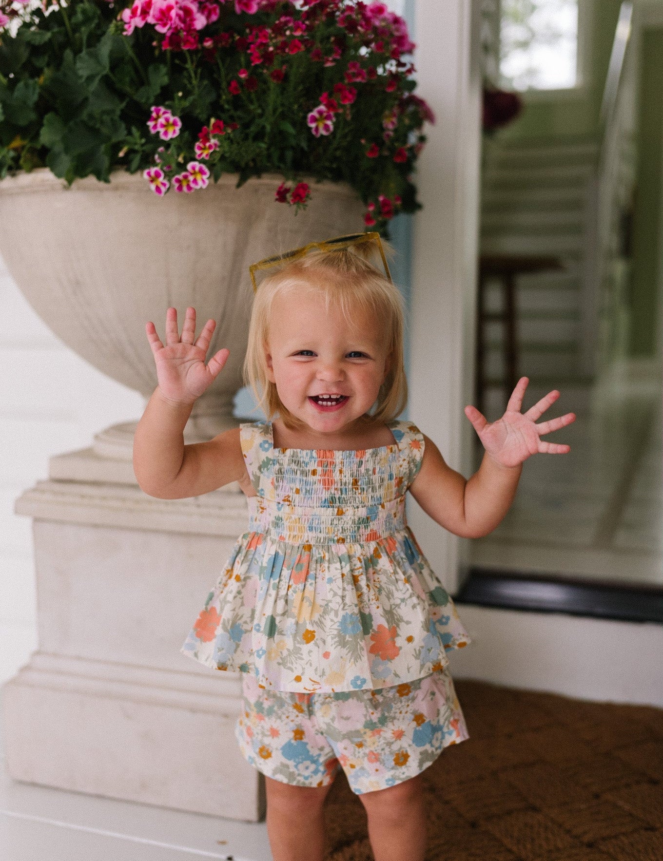 Little Bee Dress Set in Blooming- FINAL SALE