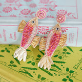 Fancy Fish Earrings in Pink