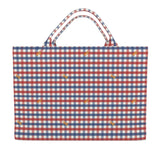 Jumbo Slouchy Denim Tote, RED WHITE & ROAR