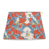 Roomy Nappa Leather Clutch, POP ART ROSES