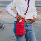 Poppy Red HydroBag® with Red, White, Navy striped Strap