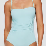 Lupe Square Neck Ruched One-piece Swimsuit