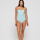 Lupe Square Neck Ruched One-piece Swimsuit