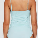 Lupe Square Neck Ruched One-piece Swimsuit