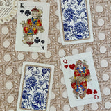 Illustrated Playing Cards with Tiger Motif and Needlepoint Accents, CHINOISERIE BLEU
