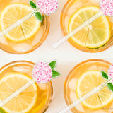 Pink Hydrangea Acrylic Drink Stir Sticks