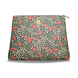 Roomy Leather Clutch, STRAWBERRY