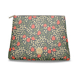 Roomy Leather Clutch, STRAWBERRY