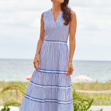 Palm Beach Sleeveless Tiered Maxi Dress