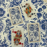 Illustrated Playing Cards with Tiger Motif and Needlepoint Accents, CHINOISERIE BLEU