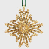 Baguette snowflake hanging ornament, gold