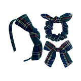 Green Plaid Hair Accessories Bundle