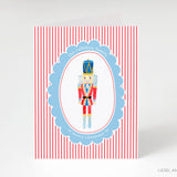 Personalized Nutcracker Red Stripe Christmas Cards